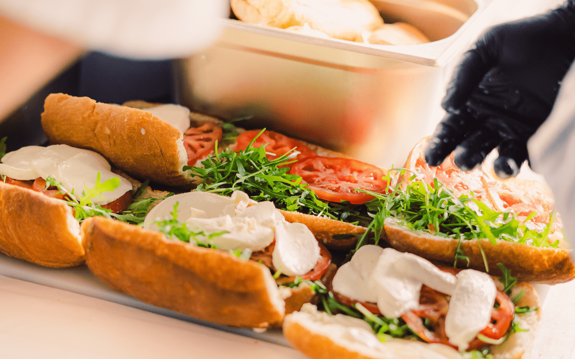 11-min Caprese sandwich served in Carved